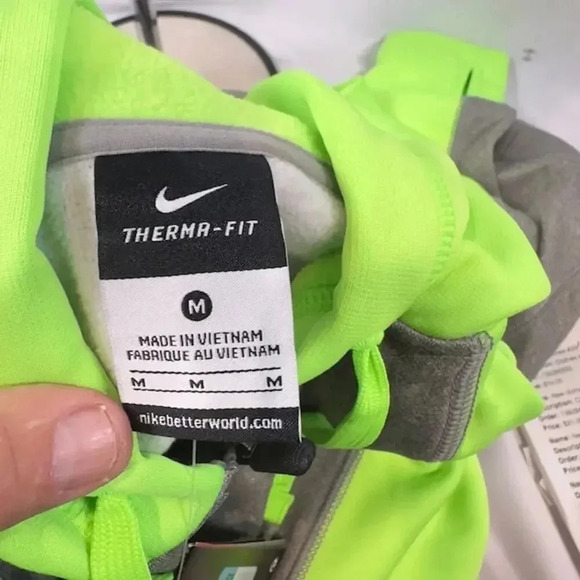 NEW Nike Therma-Fit Full Zip Hoodie Fleece Athletic Fit Flash Lime Womens Medium - Picture 7 of 7